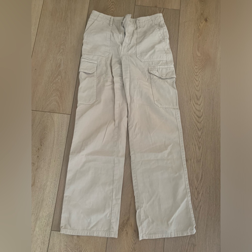 Zara High Rise Cargo Boot Leg Pants Size 2